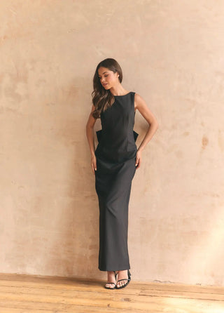 Black Bow Dress Maxi
