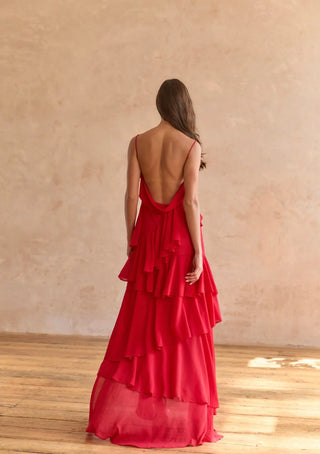Red Rose Petal Dress