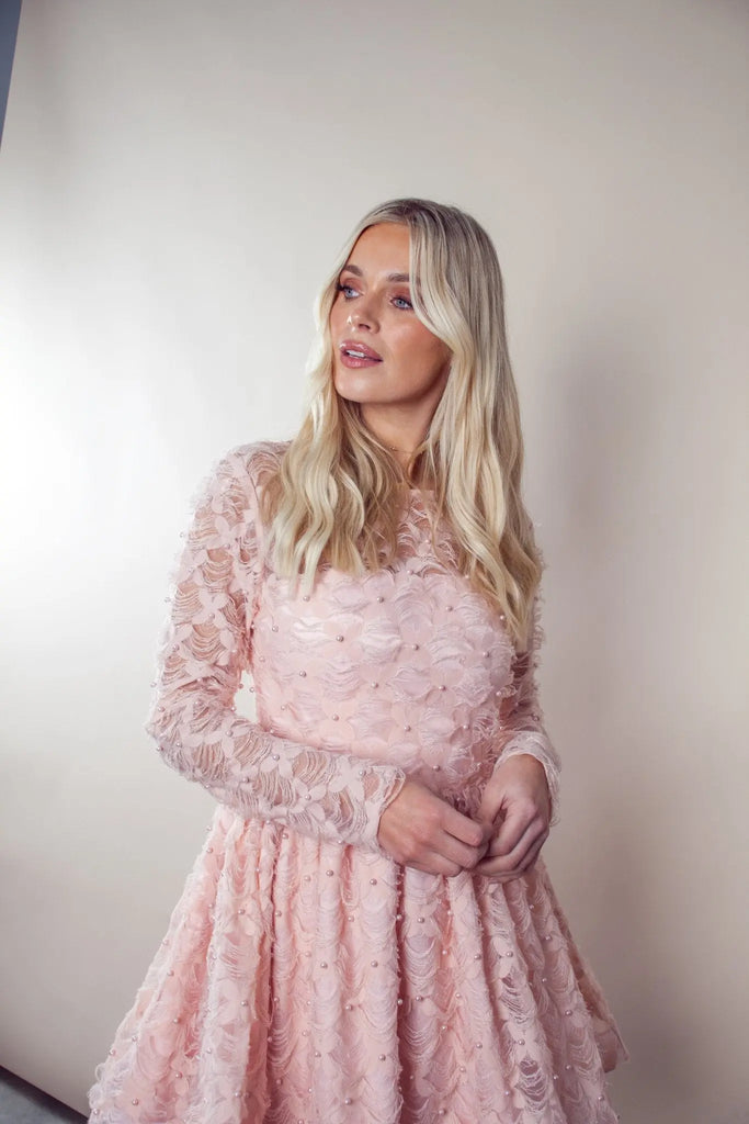Aria Pink Pearl Dress - Anne Louise Boutique