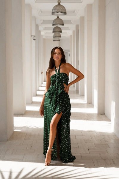 Bella Green Polka Dot Dress Anne Louise Boutique Anne Louise Boutique