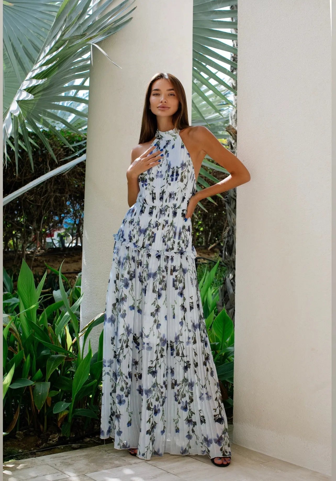 Casual Beach Halter Neck Maxi Dress