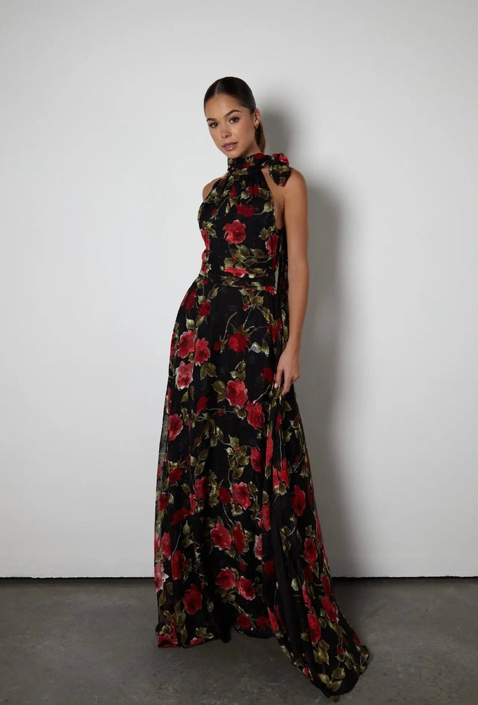 Scarlett Red Rose Dress - Anne Louise Boutique